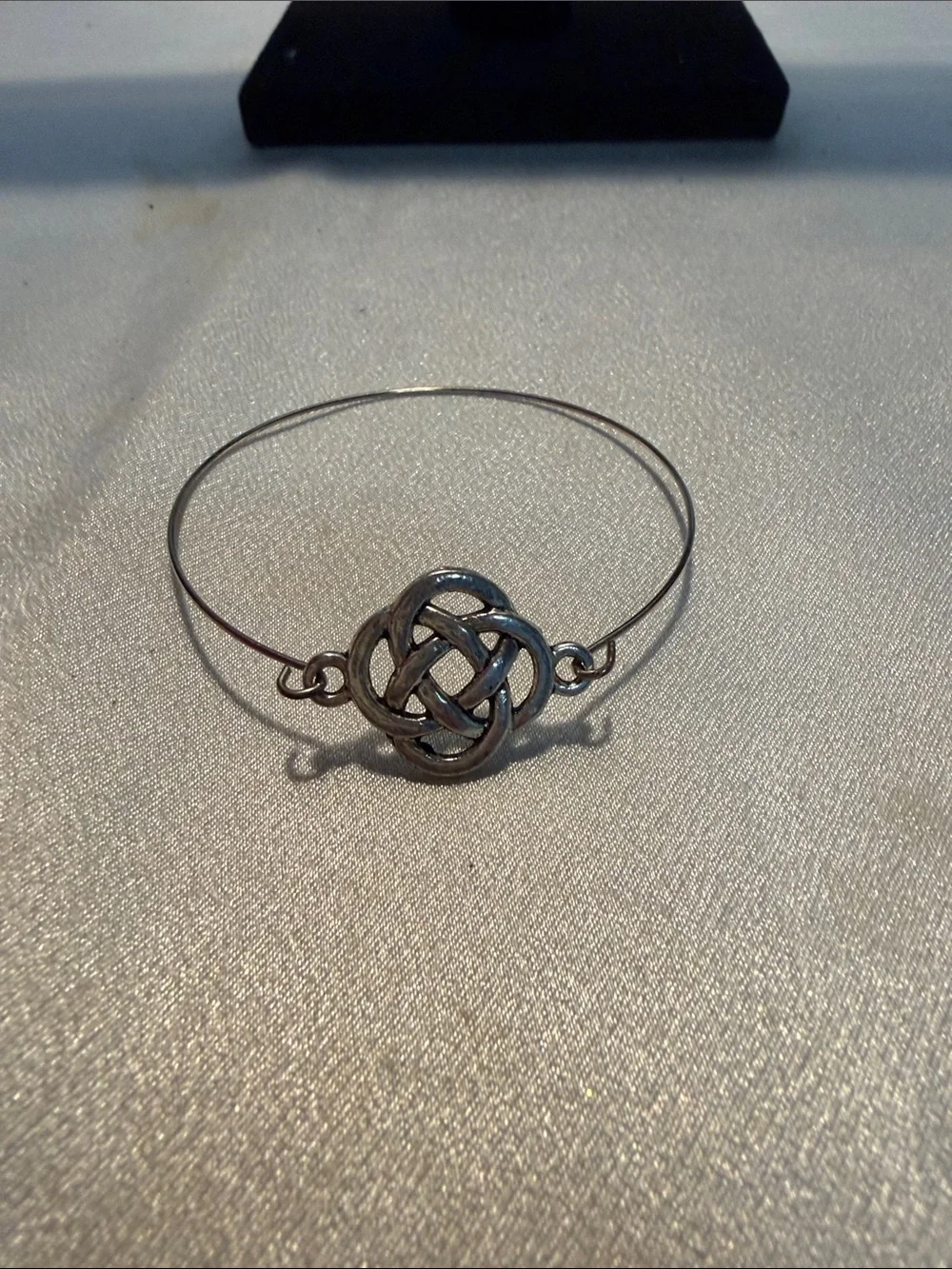 Sterling-Style Celtic Knot Wire Bangle Bracelet - Silver